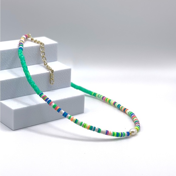 NEW…Heishi Beaded With Freshwater Pearl Necklace - Picture 11 of 12